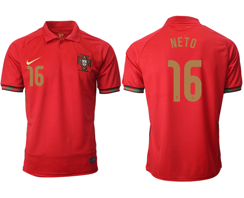 Men 2021 European Cup Portugal home aaa version red #16 Soccer Jersey